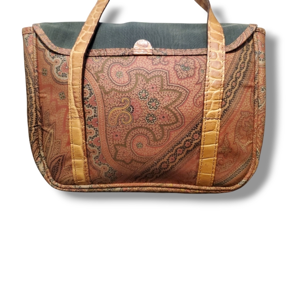 ETRO Green & Brown Y2K Mini Bag Paisley Pattern Vintage Etro Arnica Mini Handbag - Picture 4 of 11